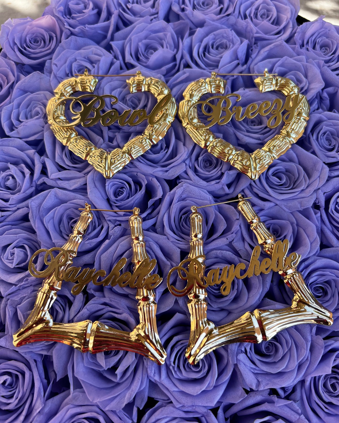 Heart Triangle Custom Earrings