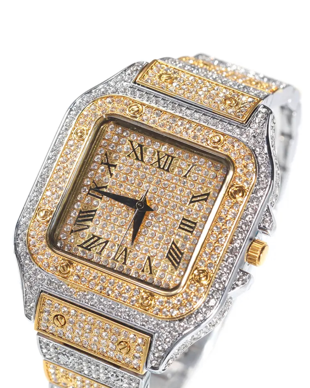 Diamond Square Watch (Gold/Silver)