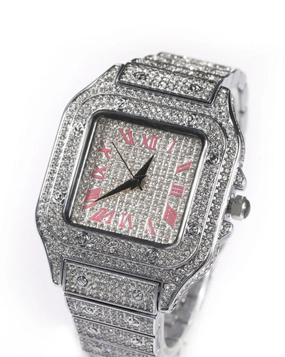 Hint of Pink Diamond Square Watch