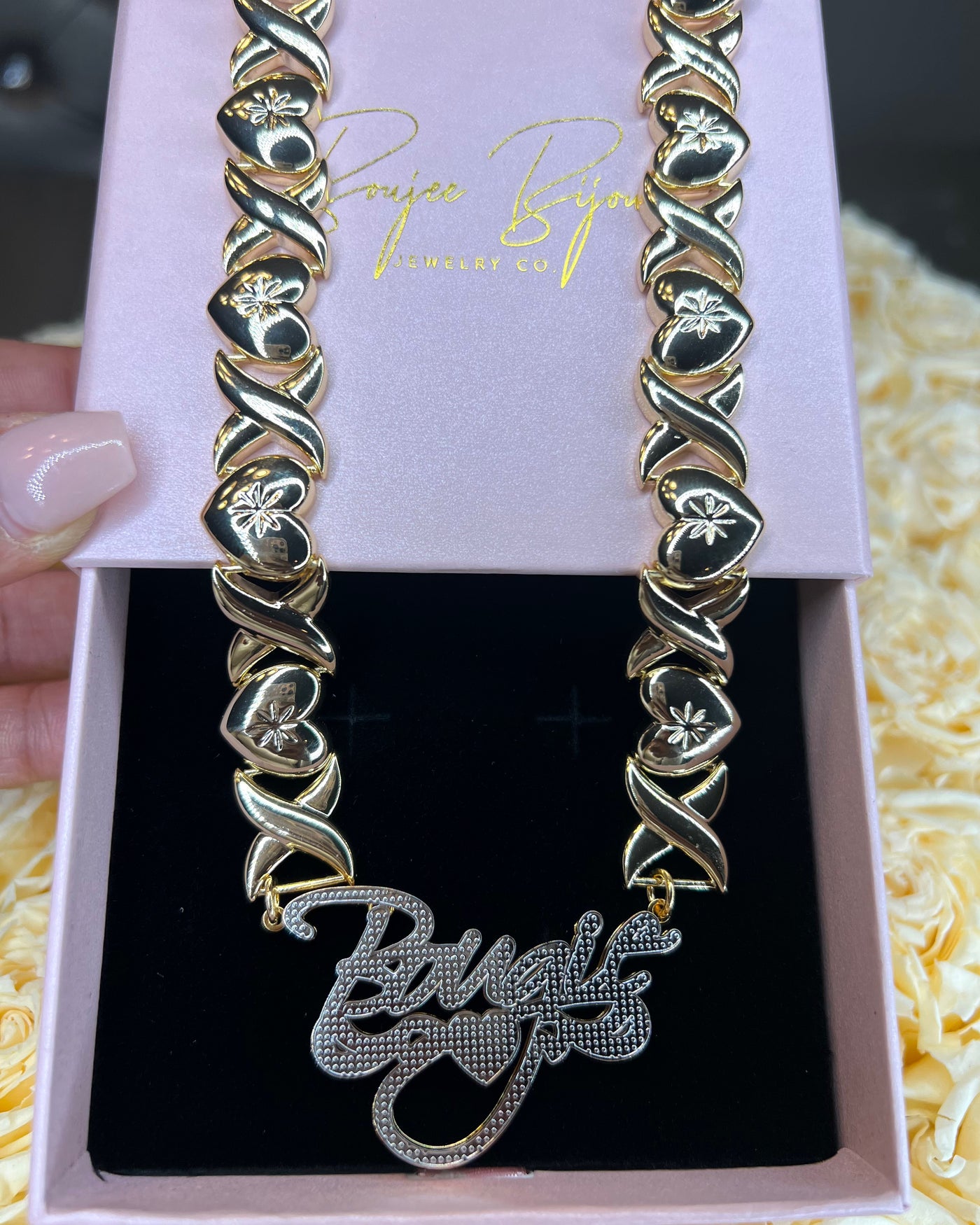XO Heart Name Necklace
