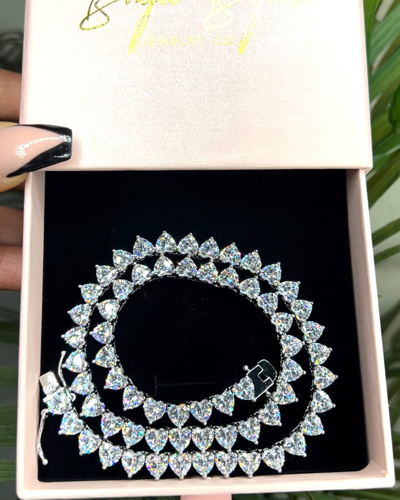 Diamond Heart Tennis Chain