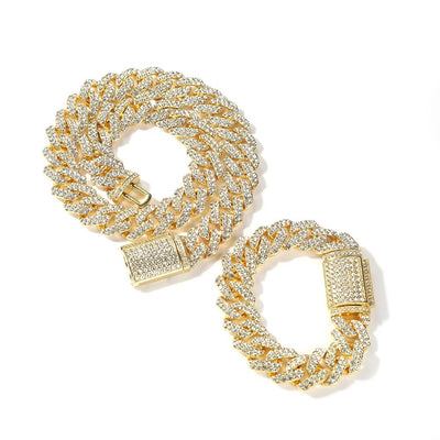 Bossy Cuban Link Necklace & Bracelet Set