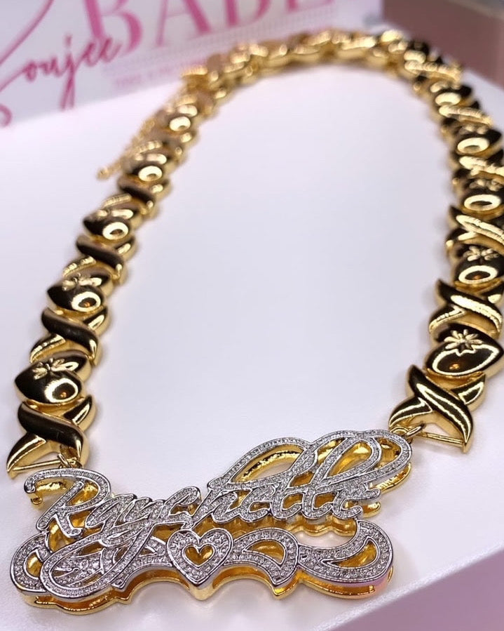 XO Heart Name Necklace