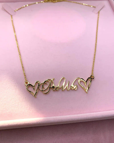 Love Me Heart Nameplate Necklace